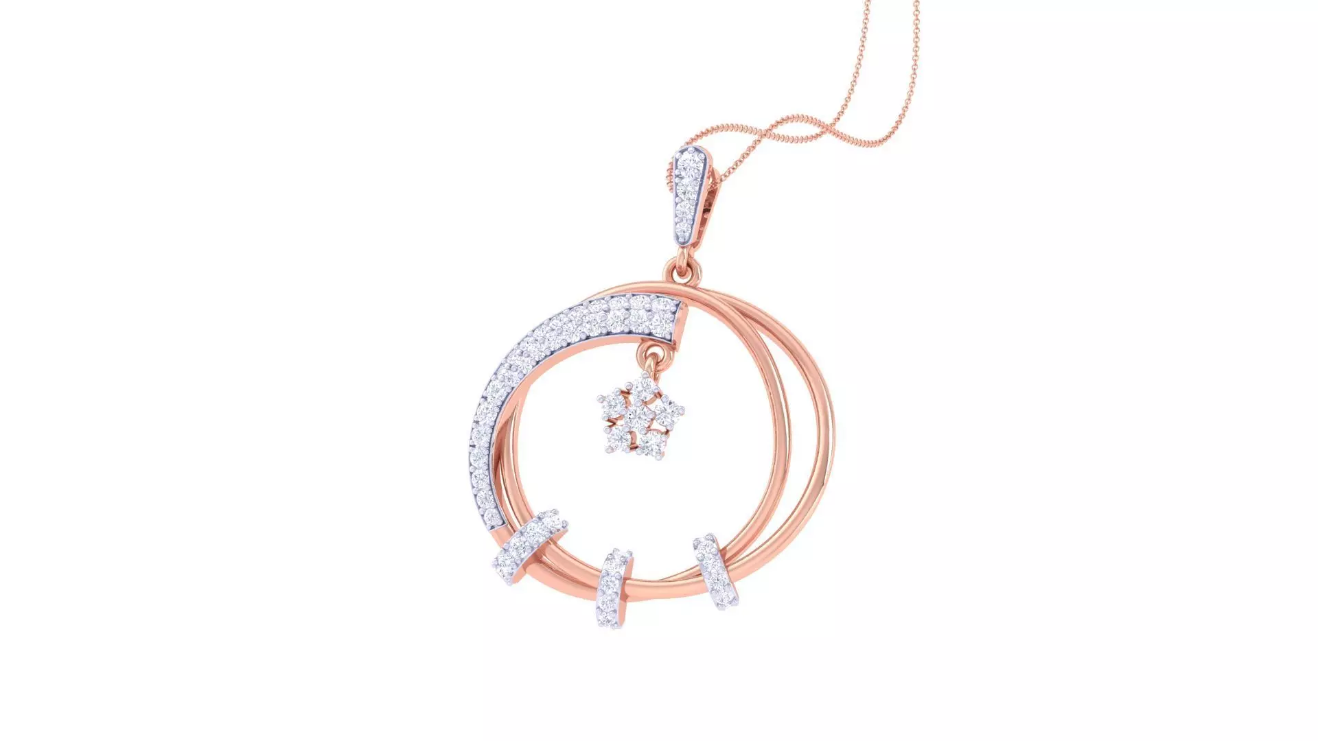 Diamond Pendant 3dm stl obj gltf glb 3mf renders details 3D print model_0