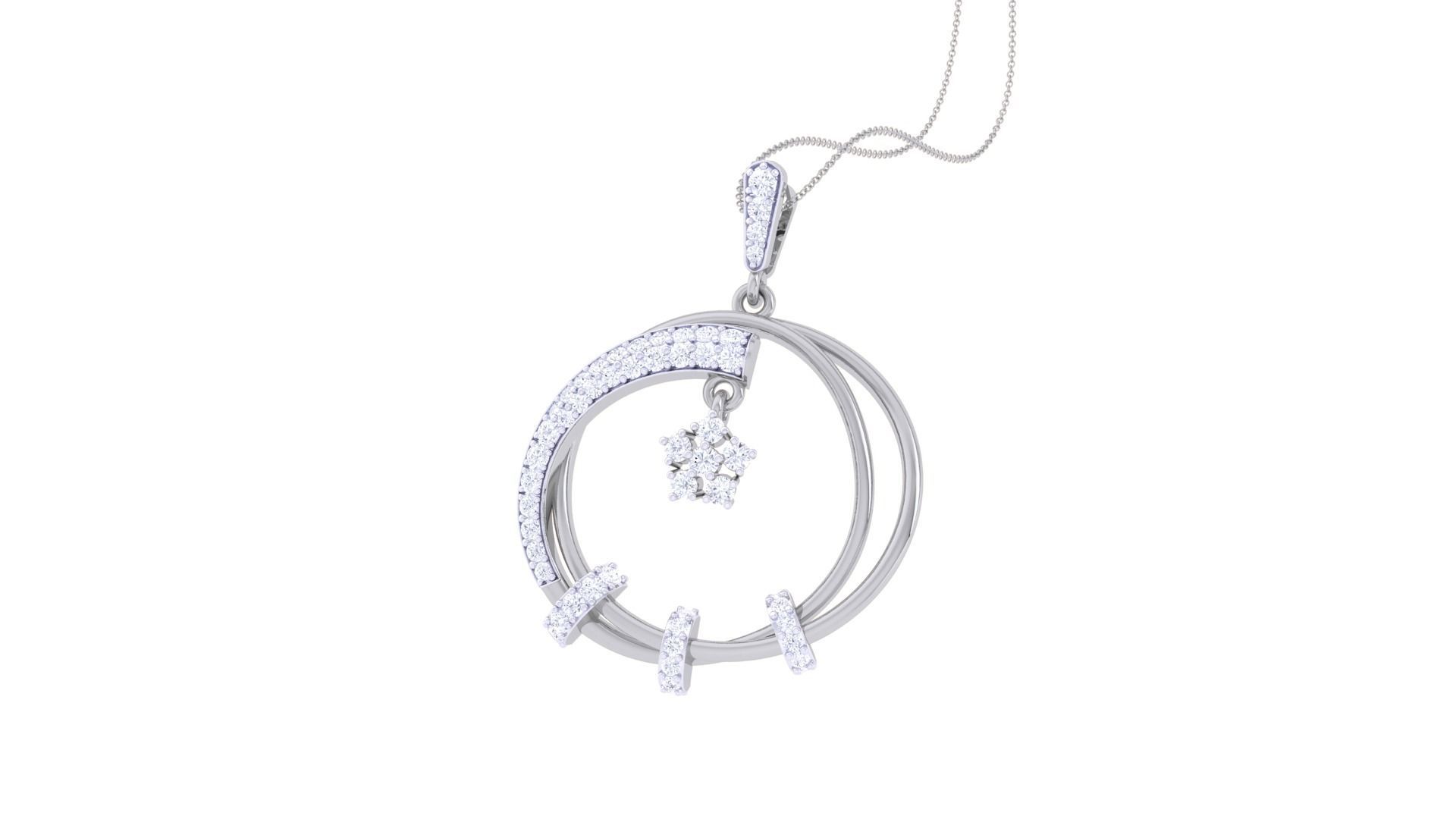 Diamond Pendant 3dm stl obj gltf glb 3mf renders details 3D print model_7