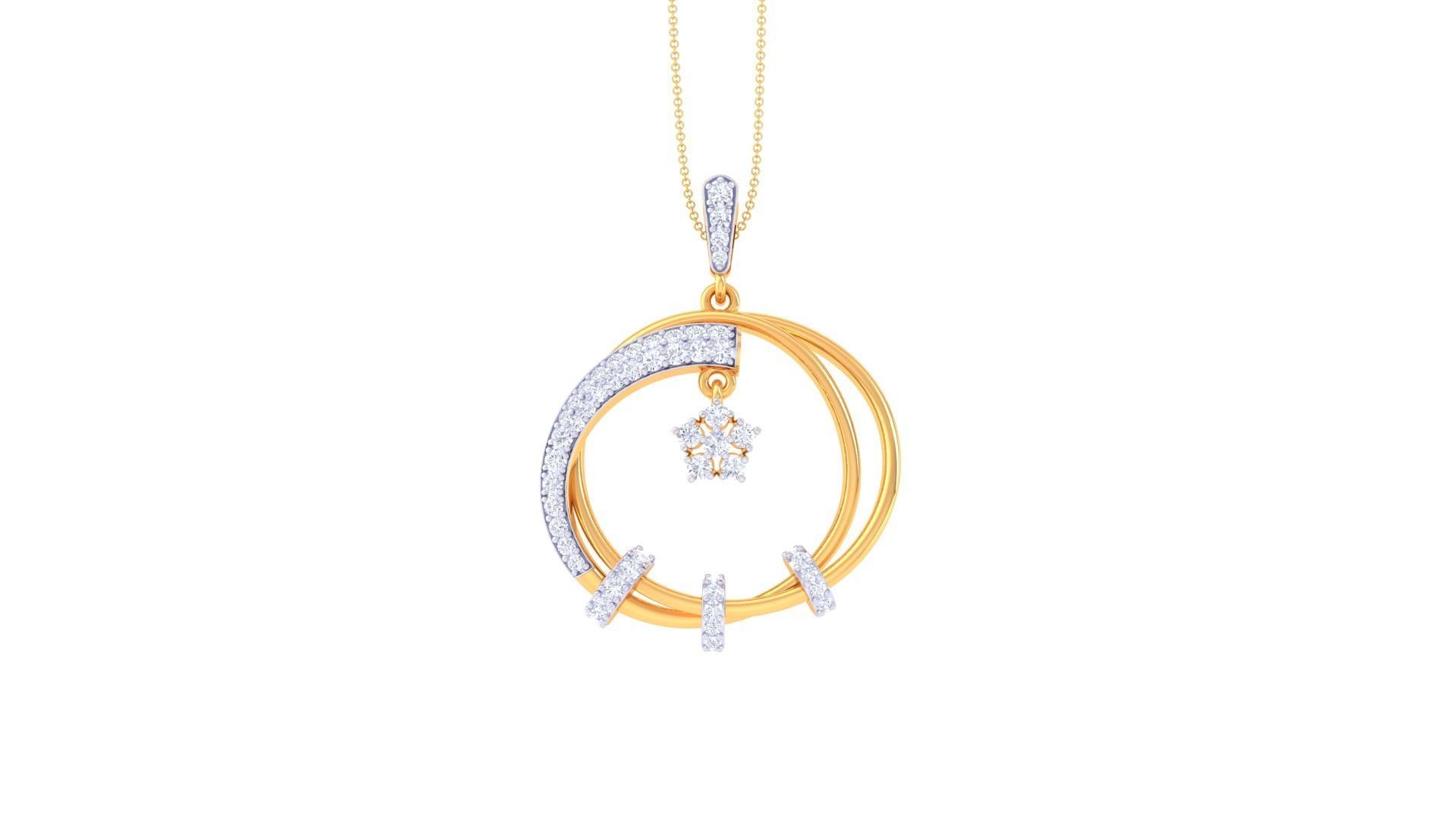 Diamond Pendant 3dm stl obj gltf glb 3mf renders details 3D print model_9