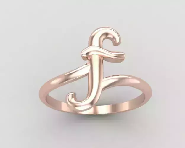 alphabet minimal F ring 80-MW 3D print model