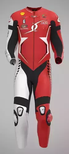 Leather Motorbike Racing Suit 3D Model and Video