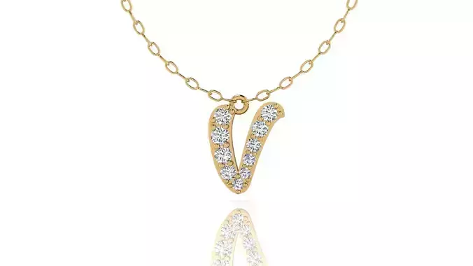 Alphabet Andala Diamond Letters Pendants V