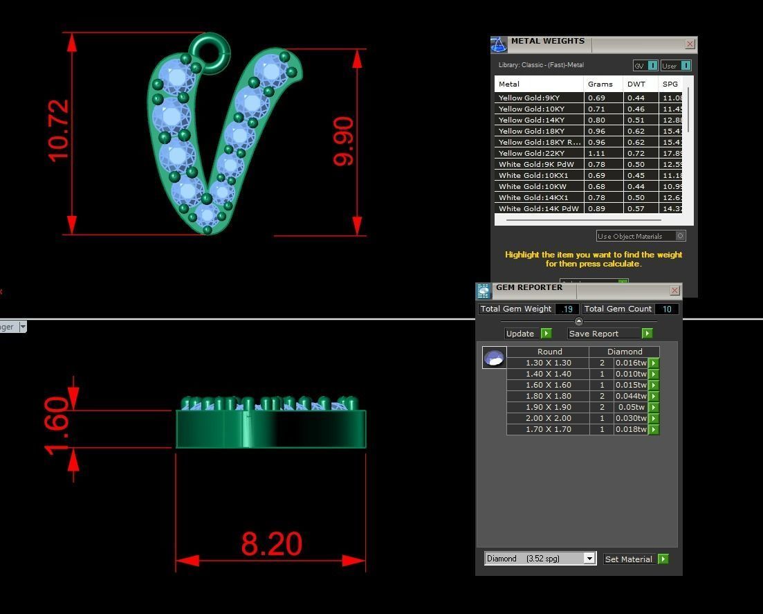 Alphabet Andala Diamond Letters Pendants V 3D print model_2