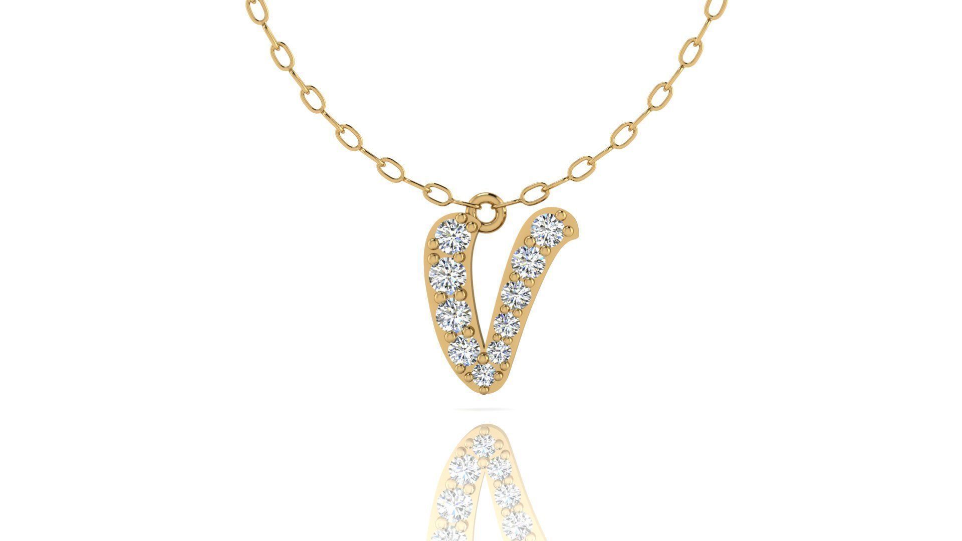 Alphabet Andala Diamond Letters Pendants V 3D print model_6