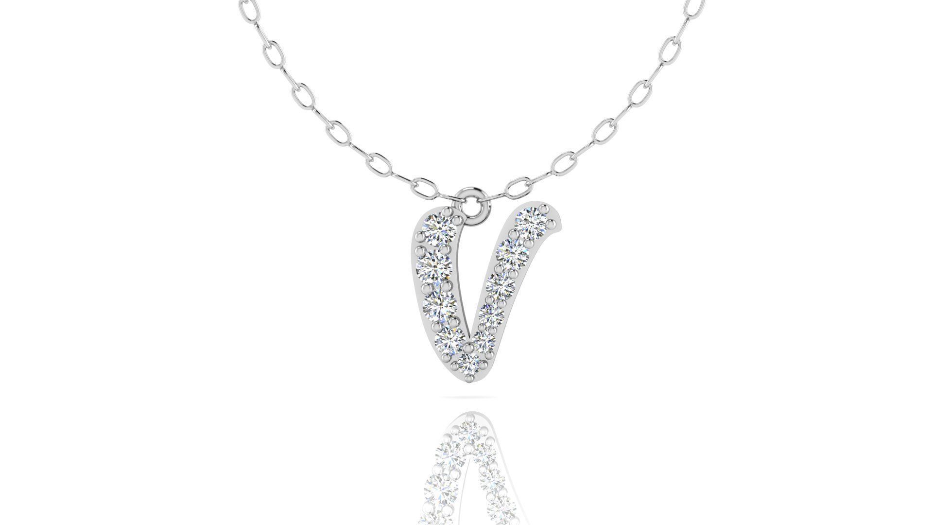 Alphabet Andala Diamond Letters Pendants V 3D print model_9