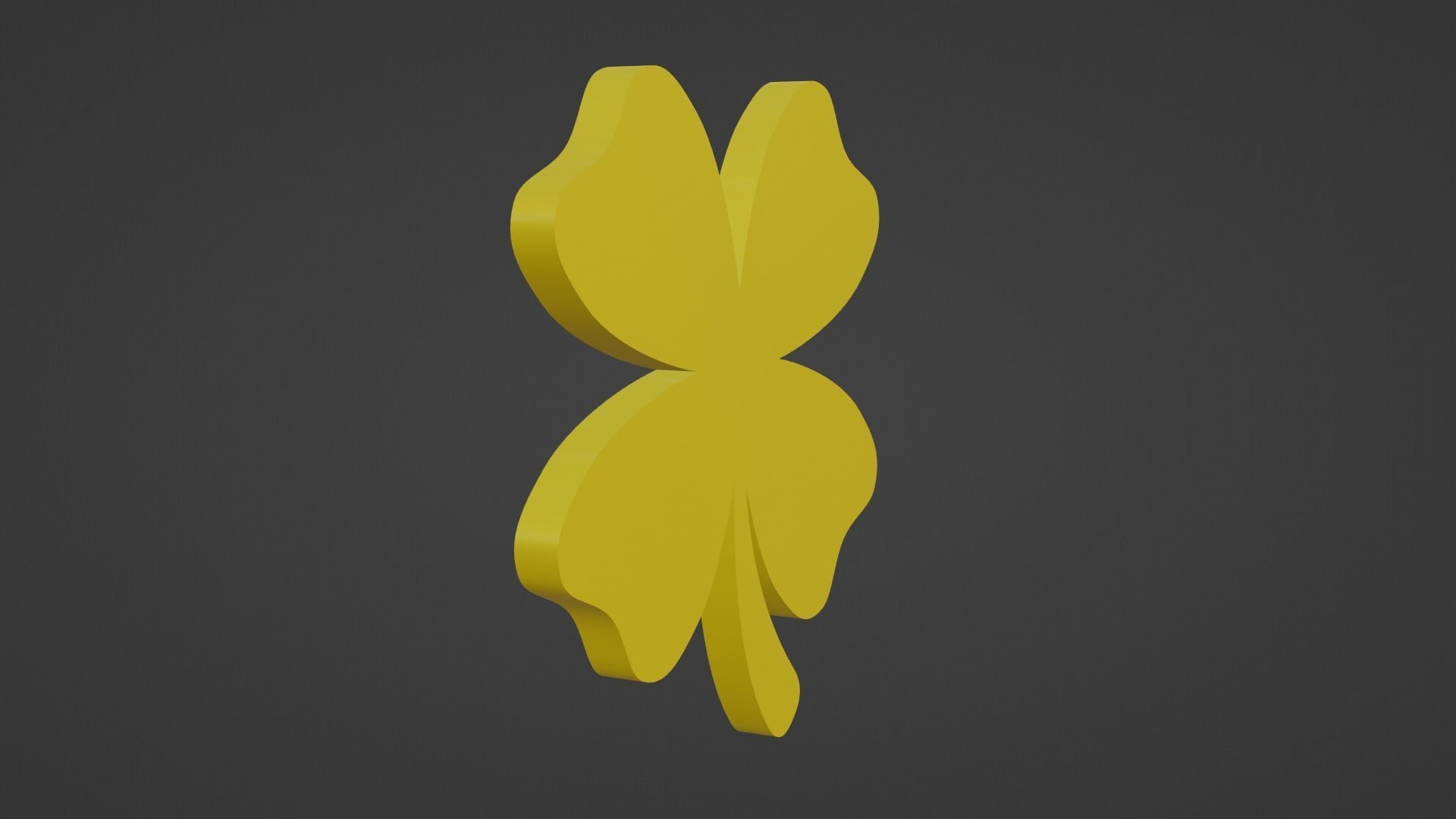 Gold Clover Low-poly 3D model_3