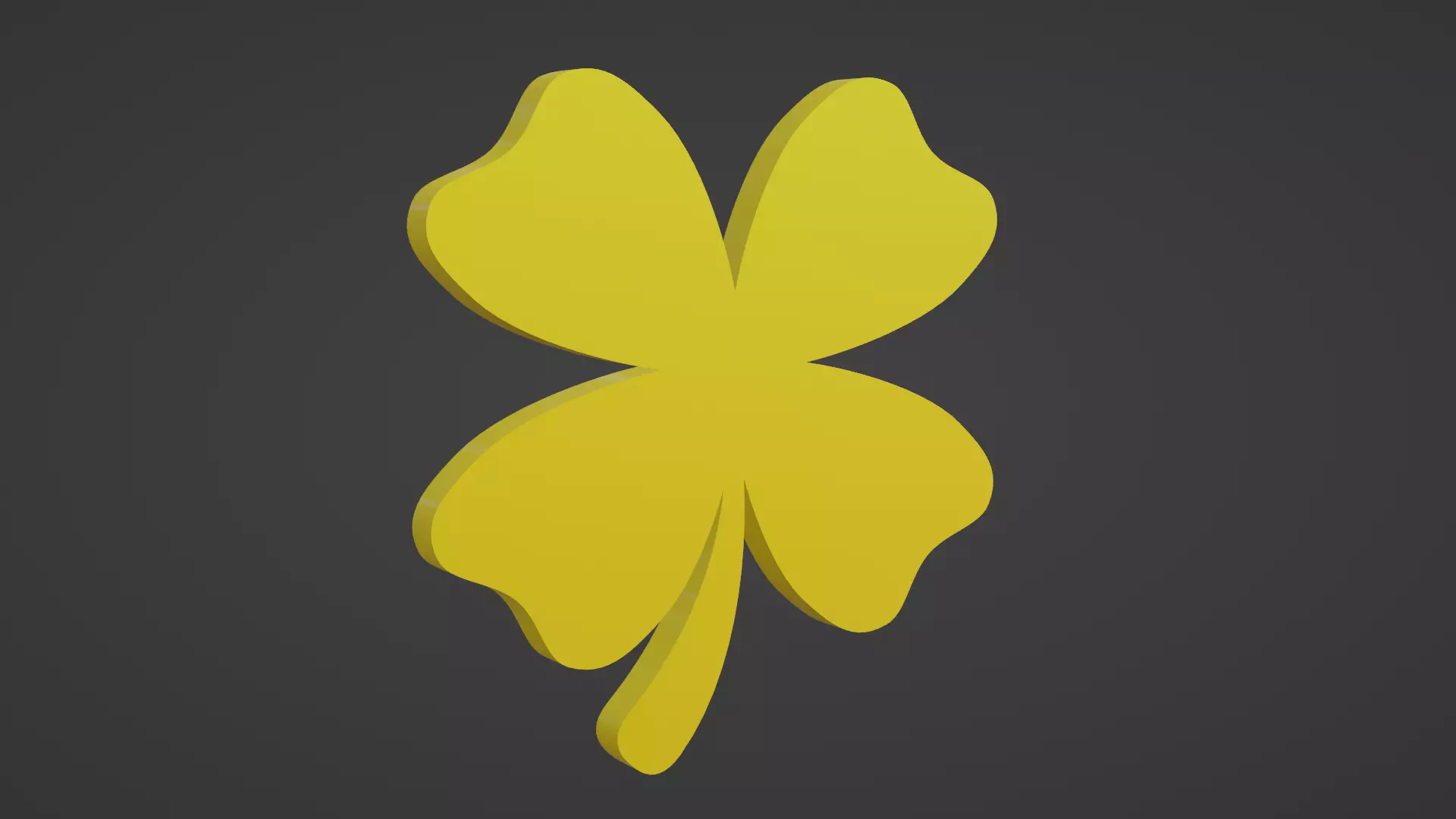 Gold Clover Low-poly 3D model_0