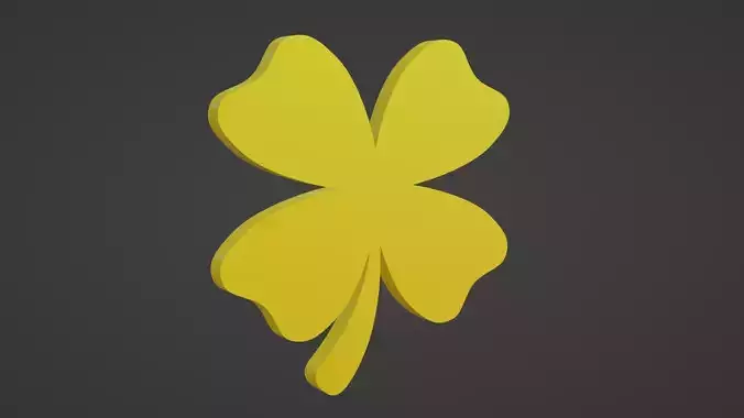 Gold Clover Low-poly 3D model