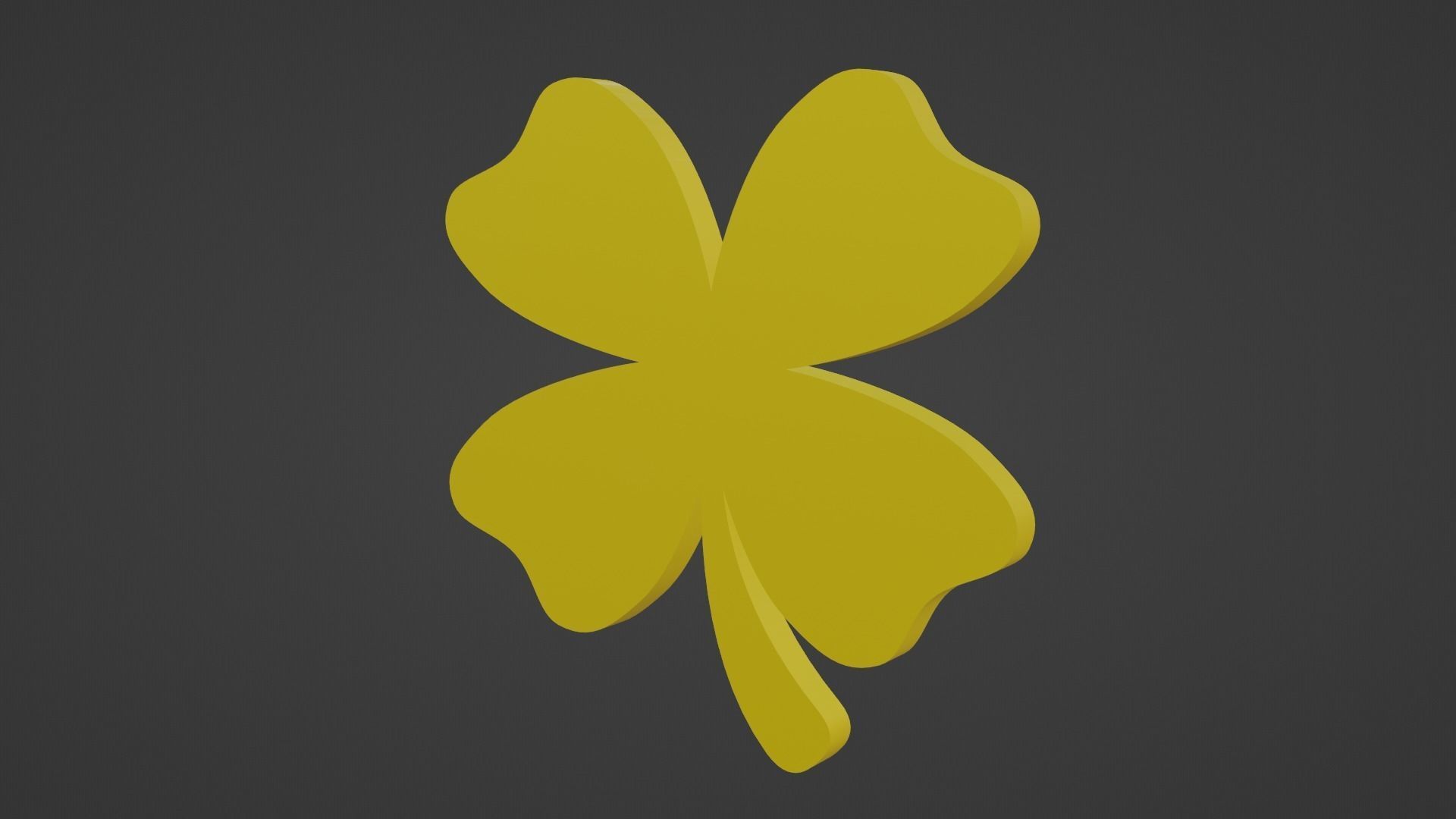 Gold Clover Low-poly 3D model_11
