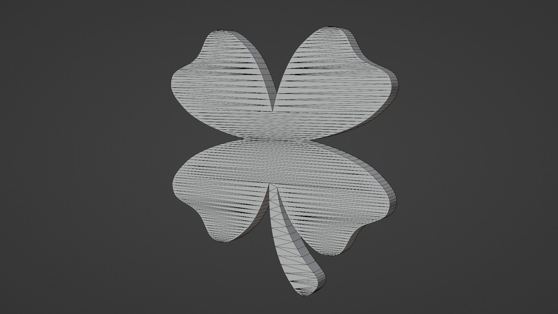 Gold Clover Low-poly 3D model_12