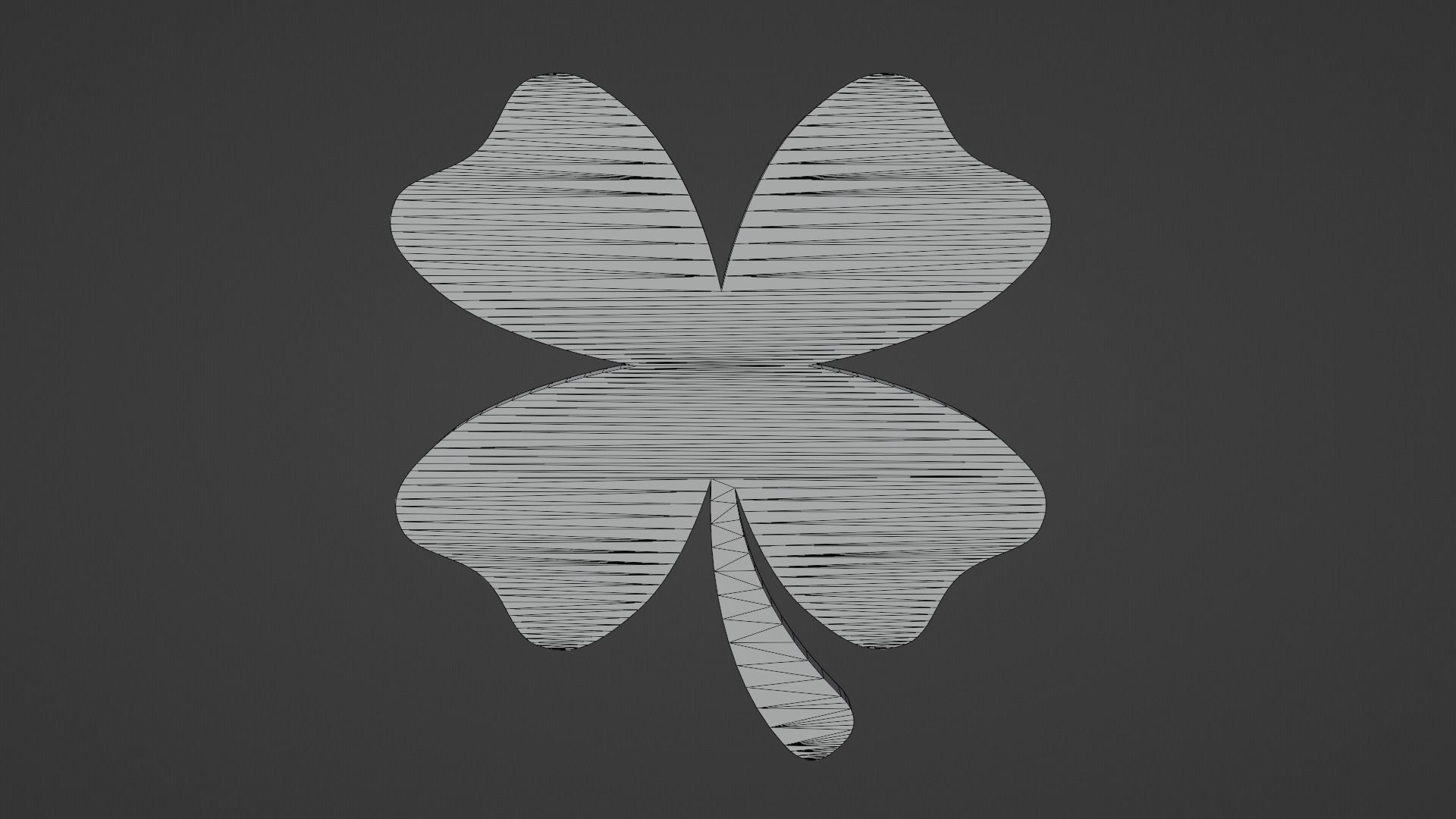 Gold Clover Low-poly 3D model_13