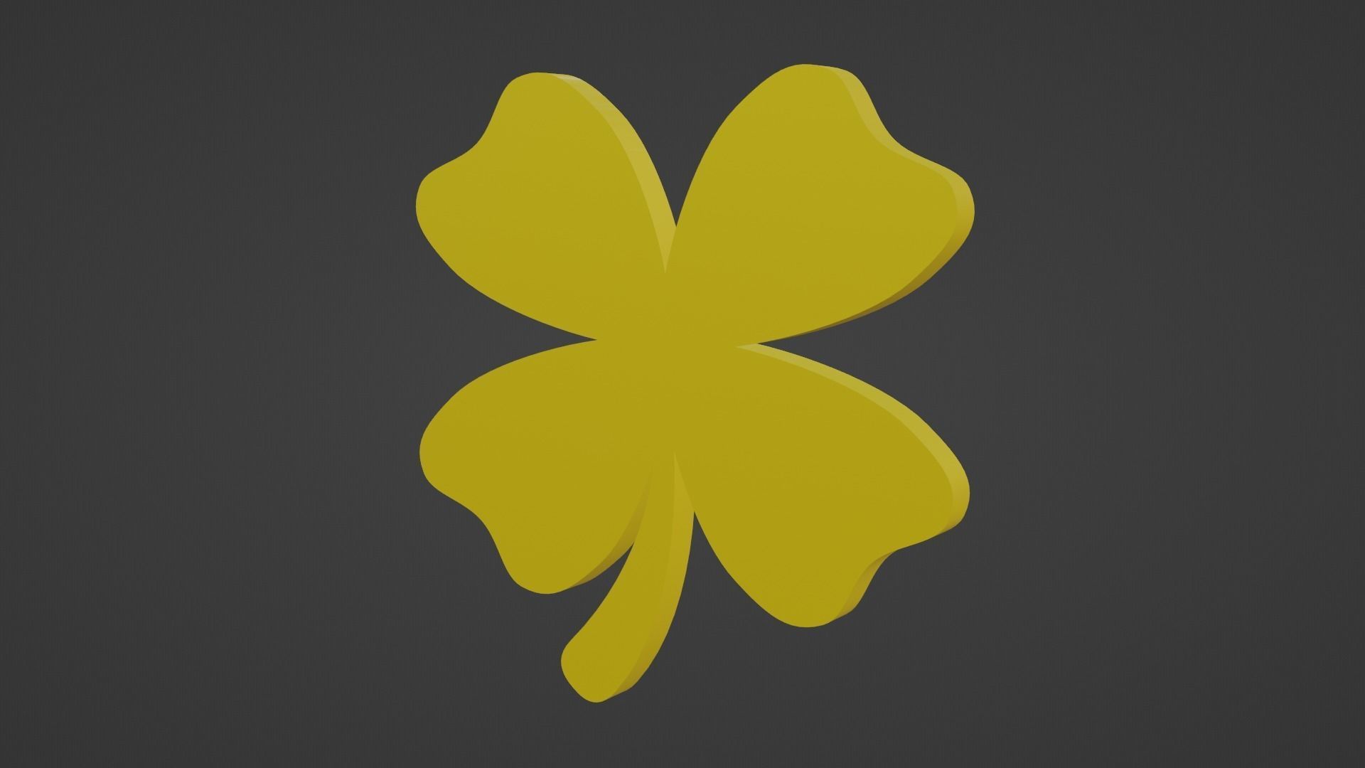 Gold Clover Low-poly 3D model_6