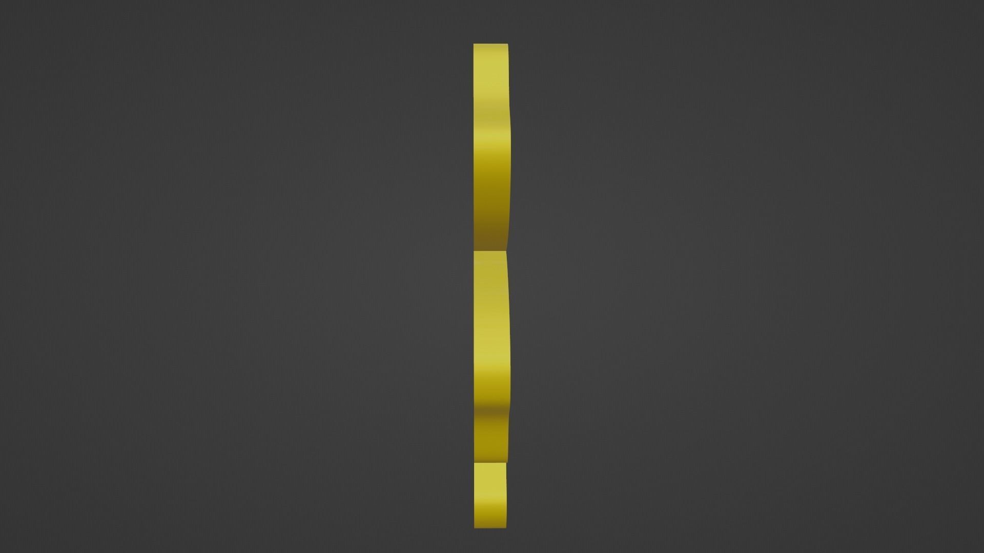 Gold Clover Low-poly 3D model_9