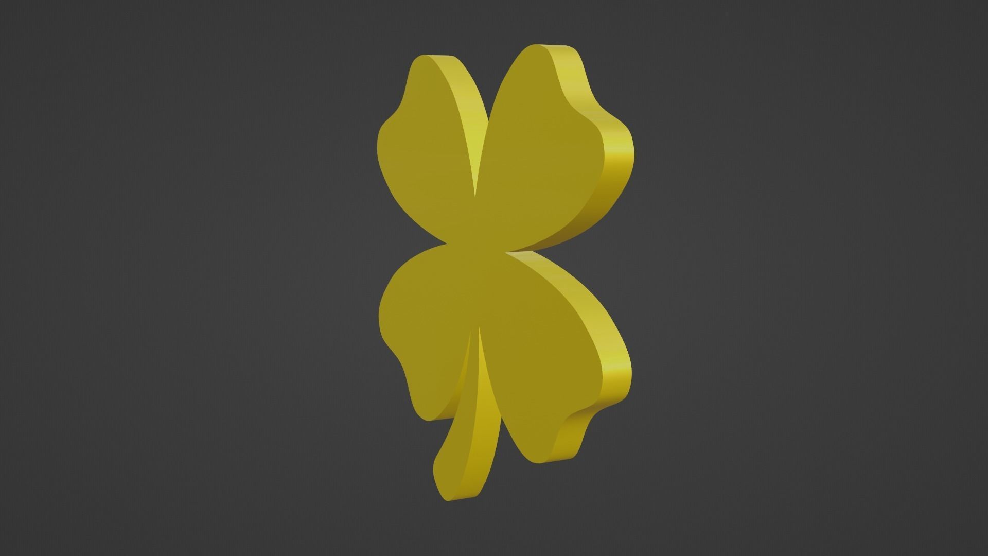 Gold Clover Low-poly 3D model_5