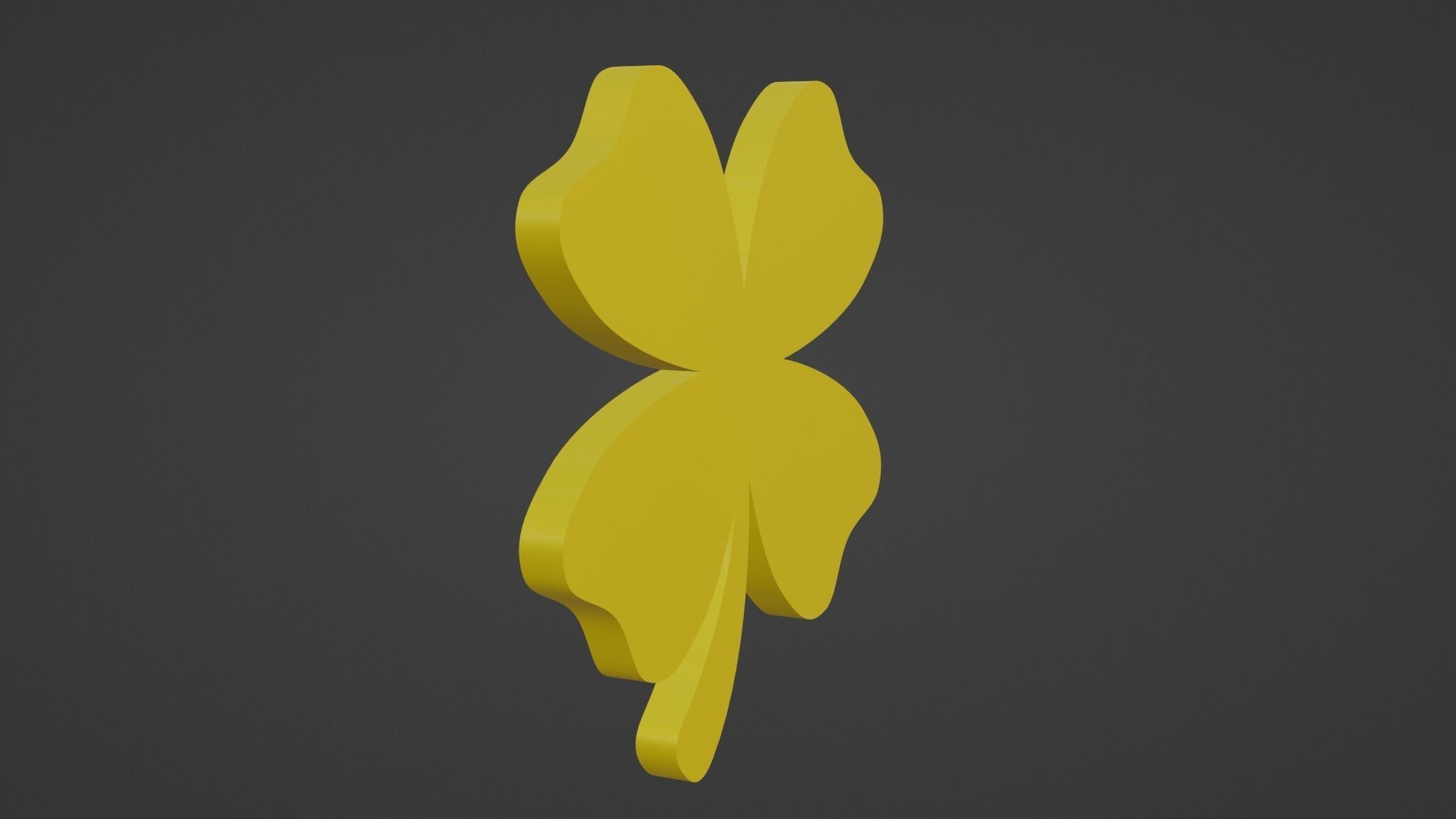 Gold Clover Low-poly 3D model_8