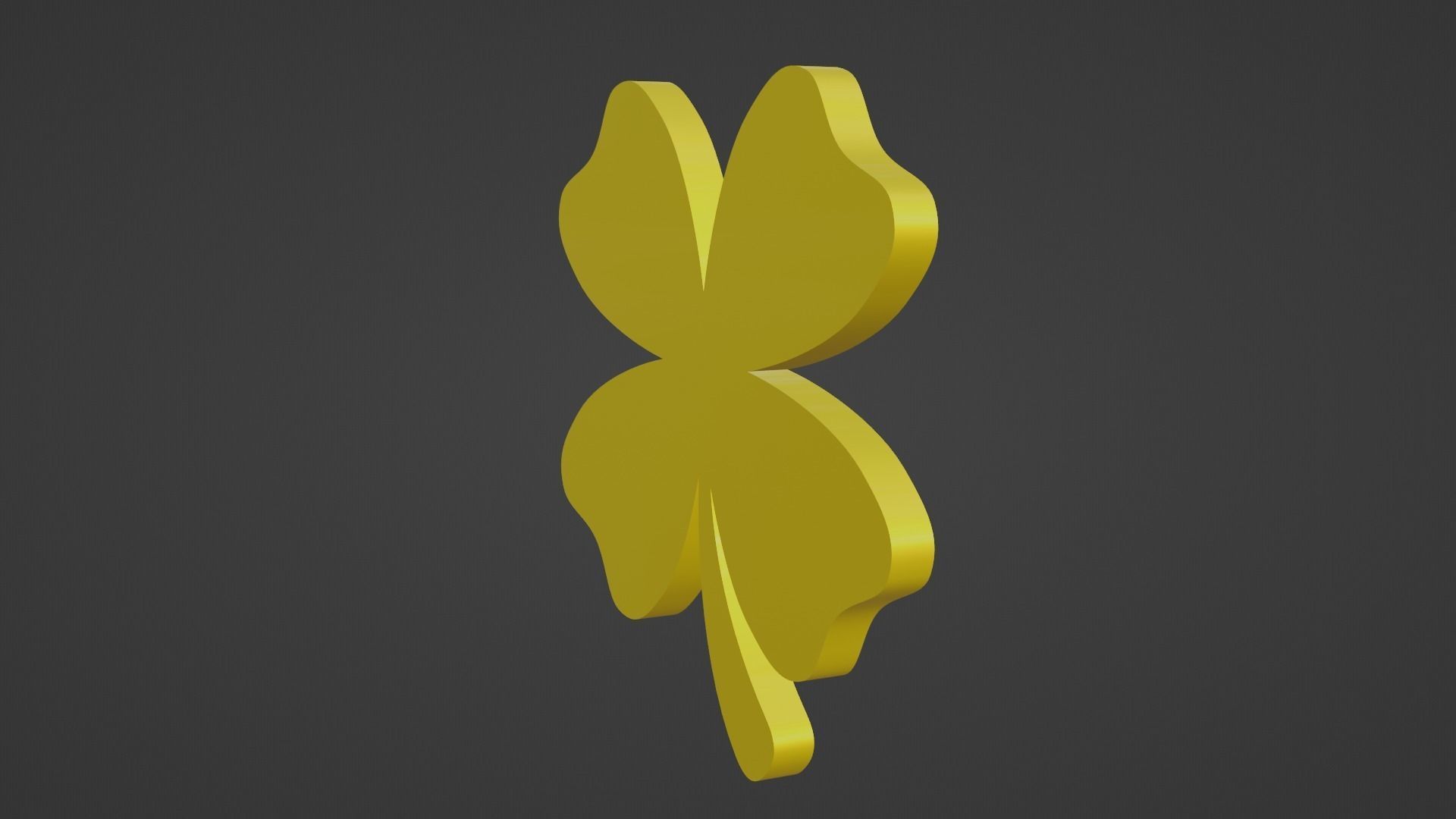 Gold Clover Low-poly 3D model_10