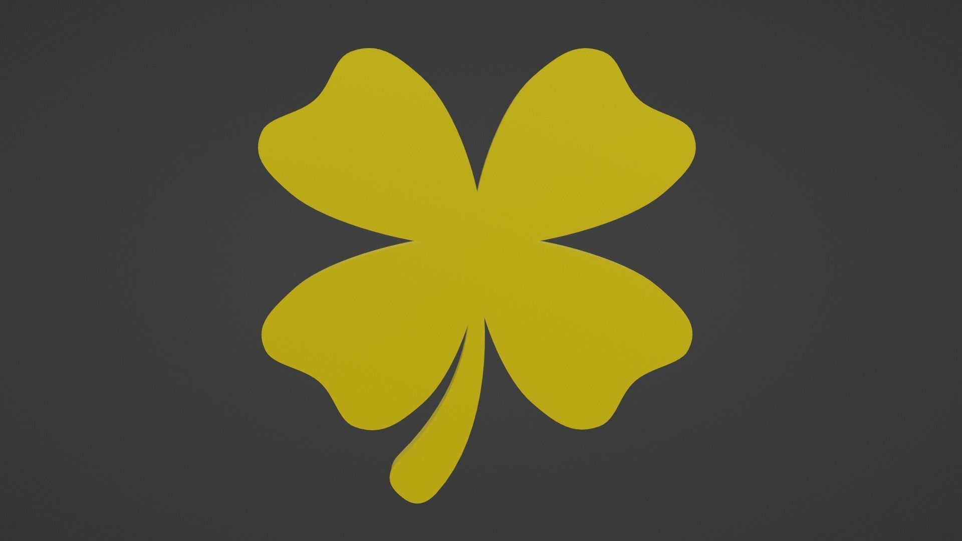 Gold Clover Low-poly 3D model_7