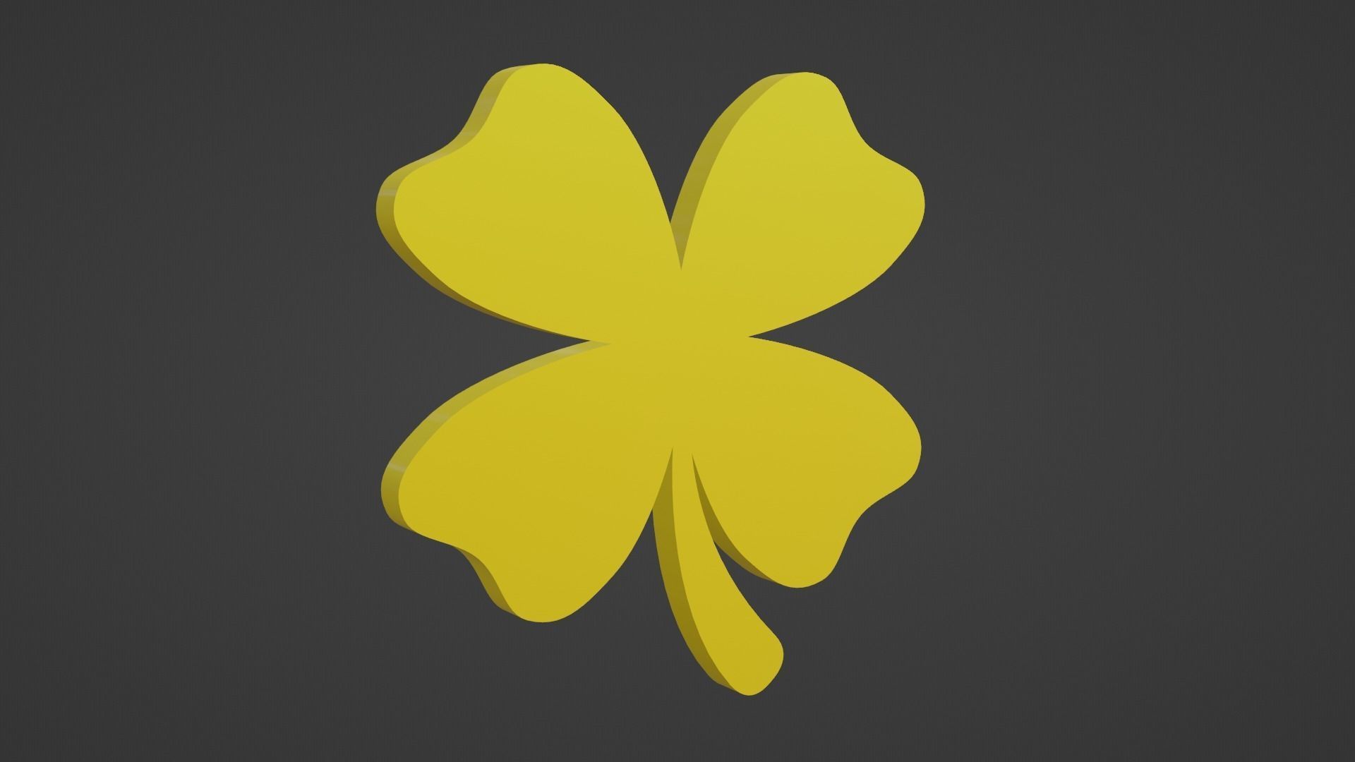 Gold Clover Low-poly 3D model_1