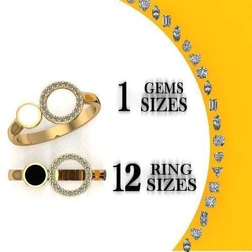 Fashion ring with enamel 3D print model