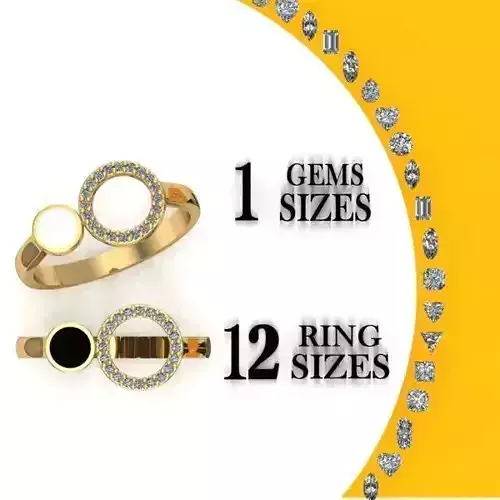 Fashion ring with enamel