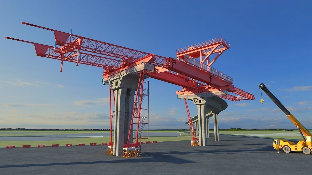 Overhead Crane 3D model_1