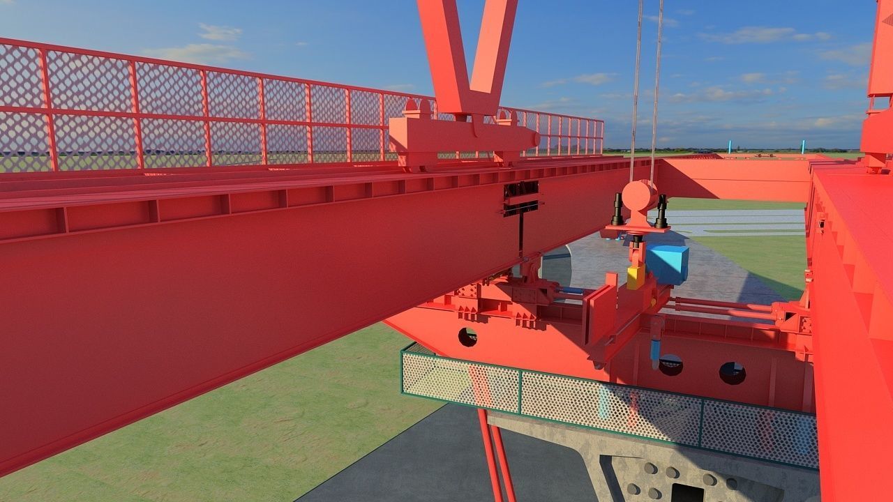 Overhead Crane 3D model_8