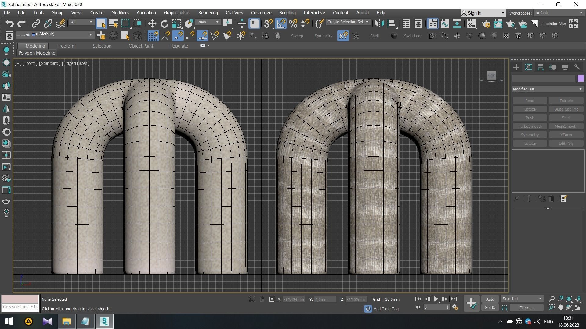Upholstered Stitch Stool Low-poly 3D model_5