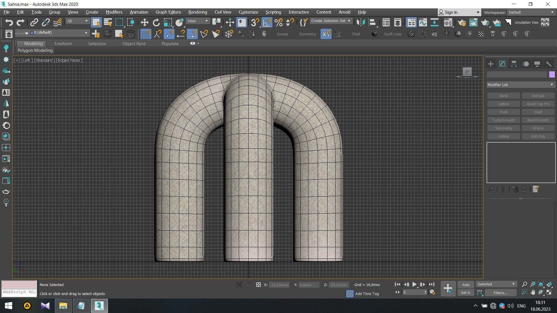Upholstered Stitch Stool Low-poly 3D model_7