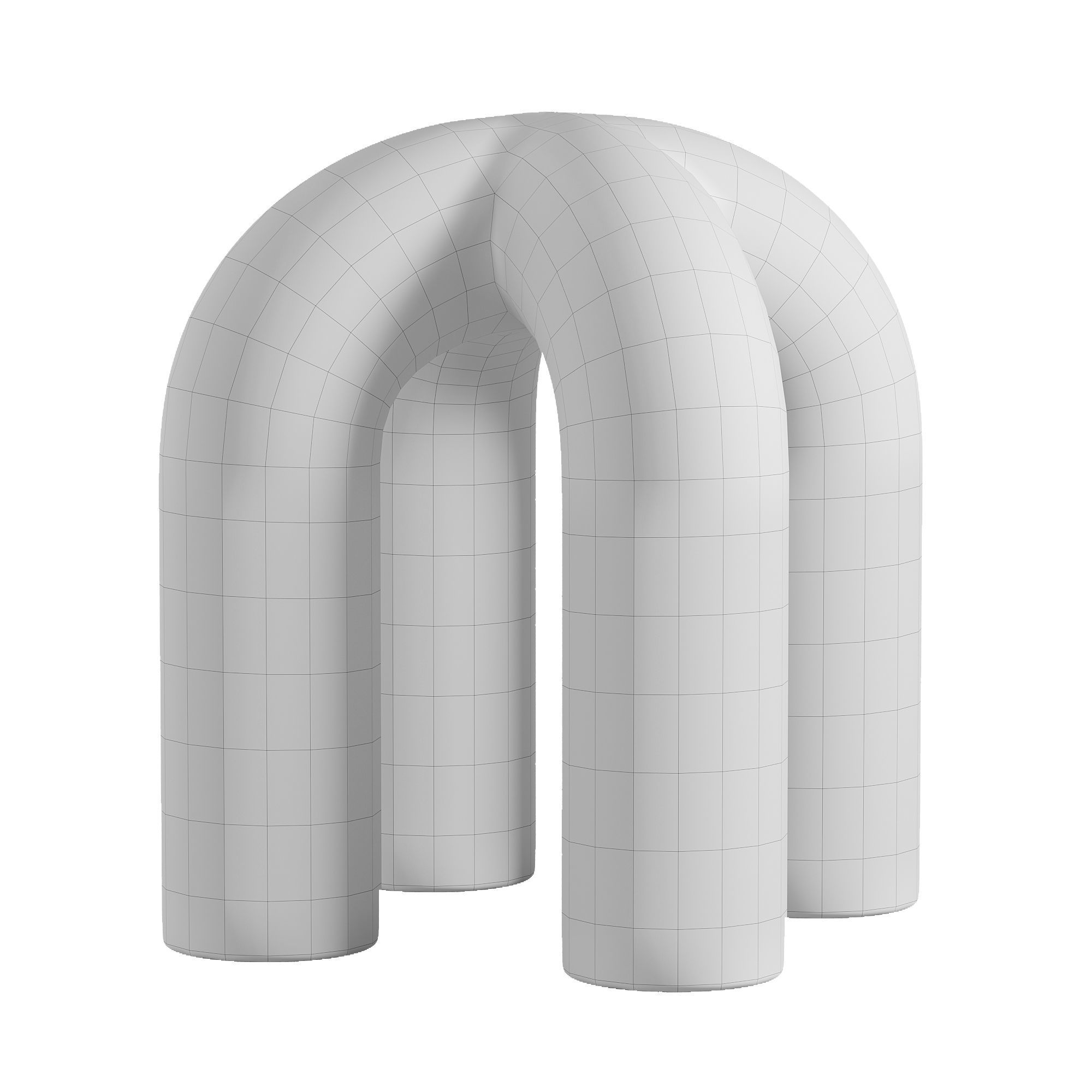 Upholstered Stitch Stool Low-poly 3D model_3