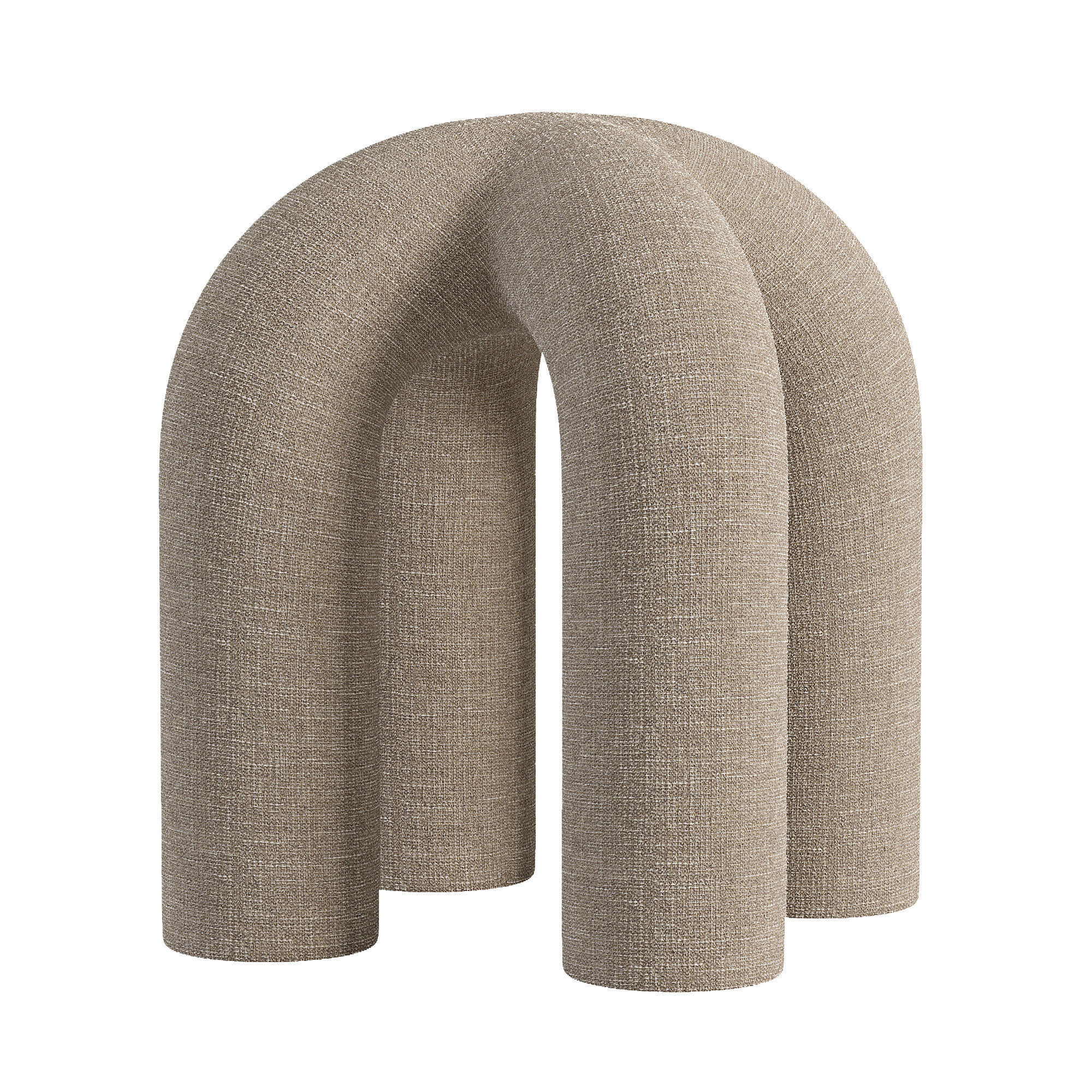 Upholstered Stitch Stool Low-poly 3D model_1