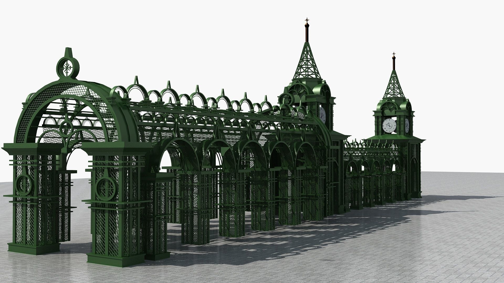 Old Style Corridor 3D model_4