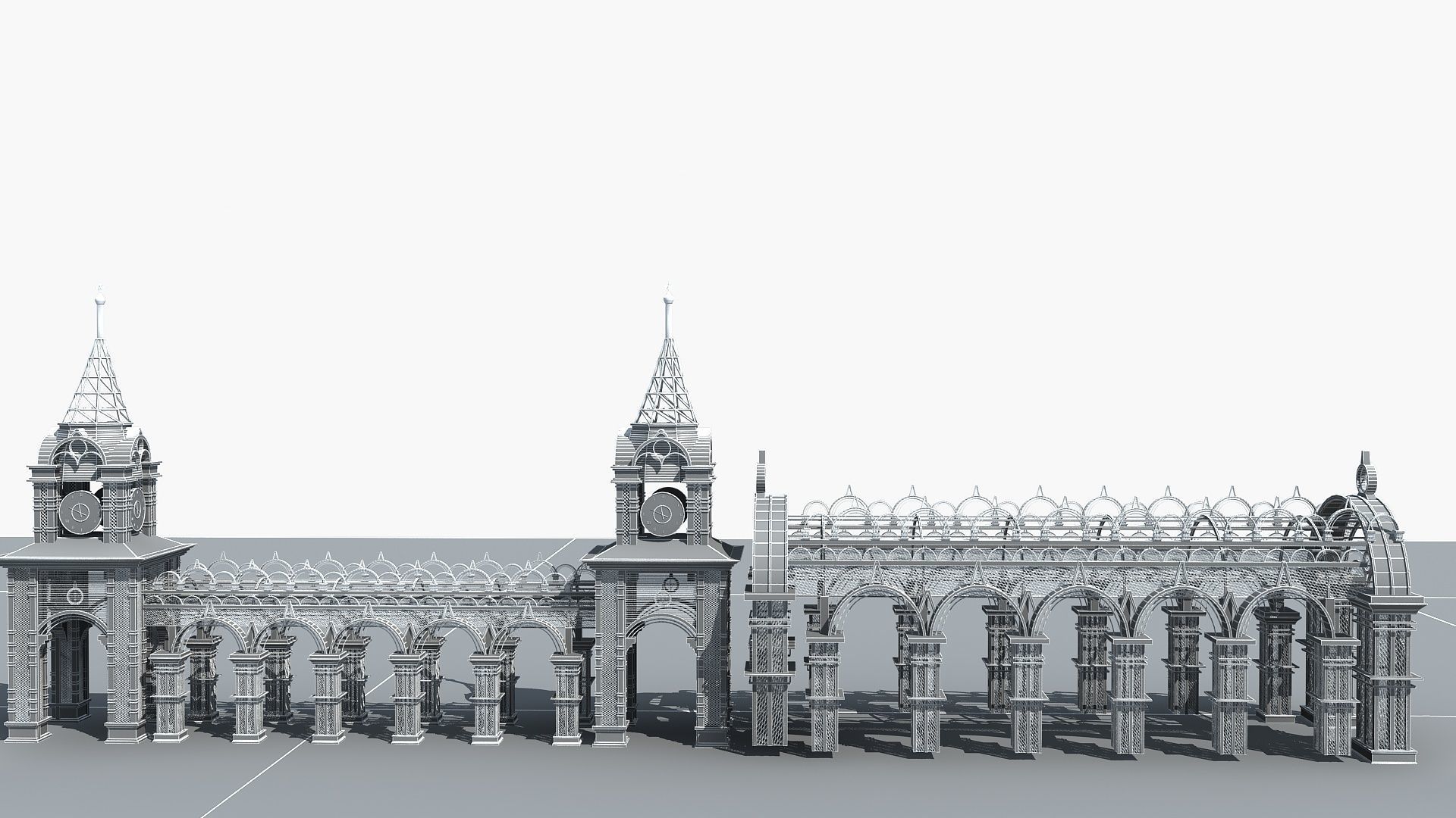 Old Style Corridor 3D model_13