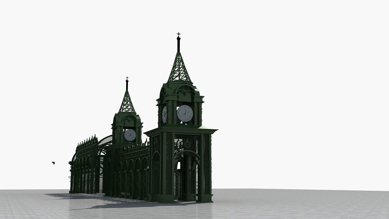 Old Style Corridor 3D model_8