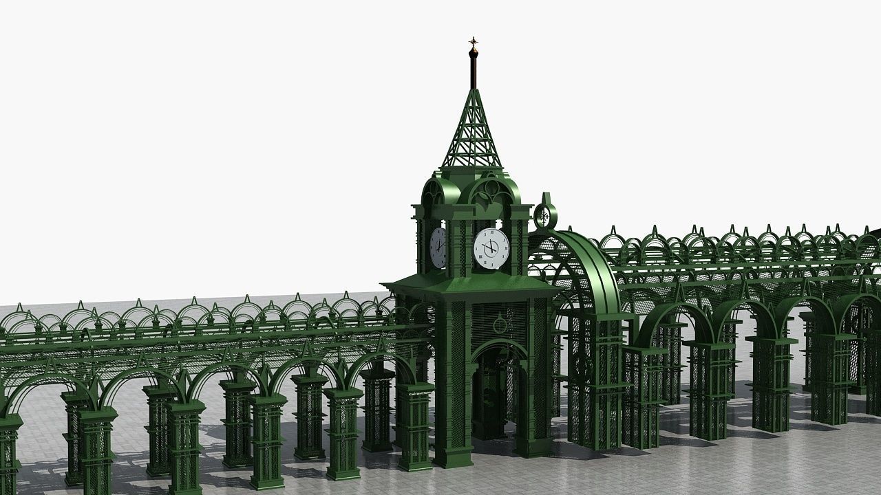 Old Style Corridor 3D model_10