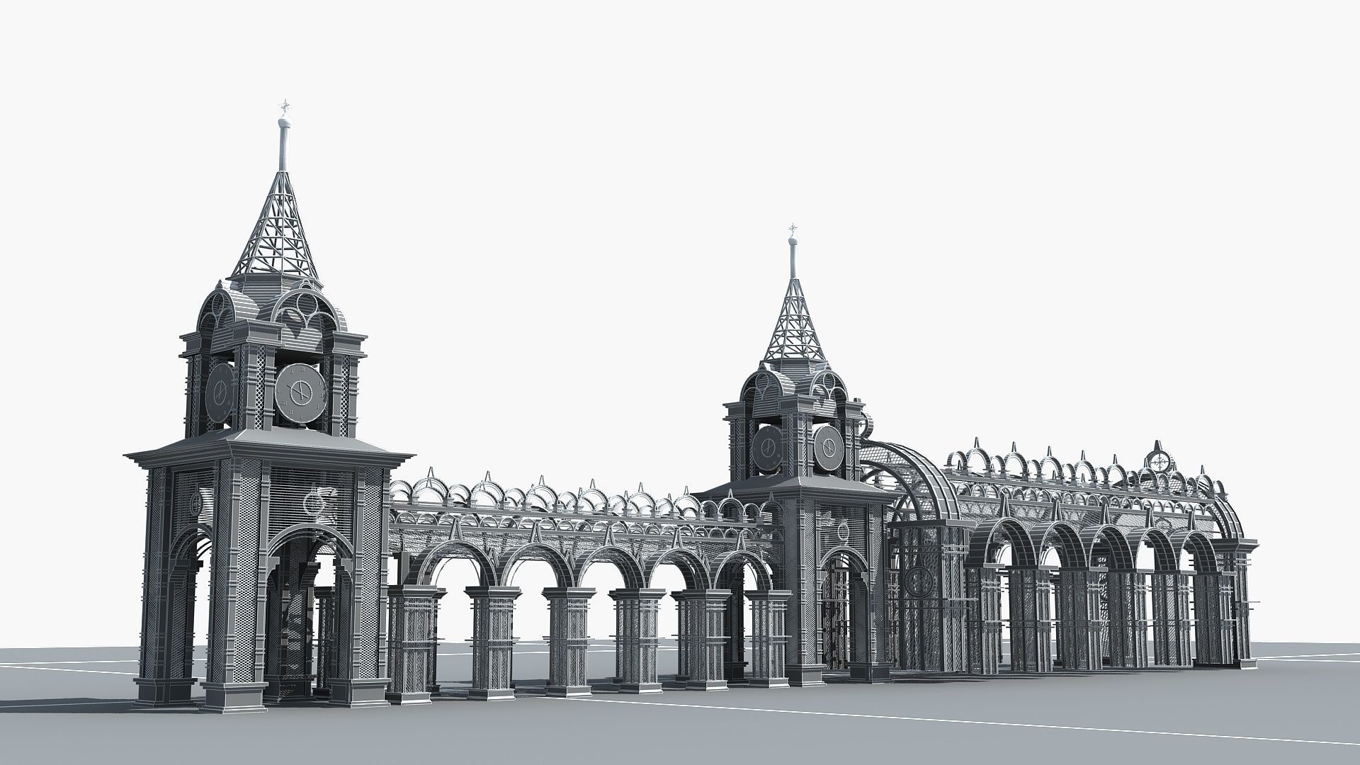 Old Style Corridor 3D model_12