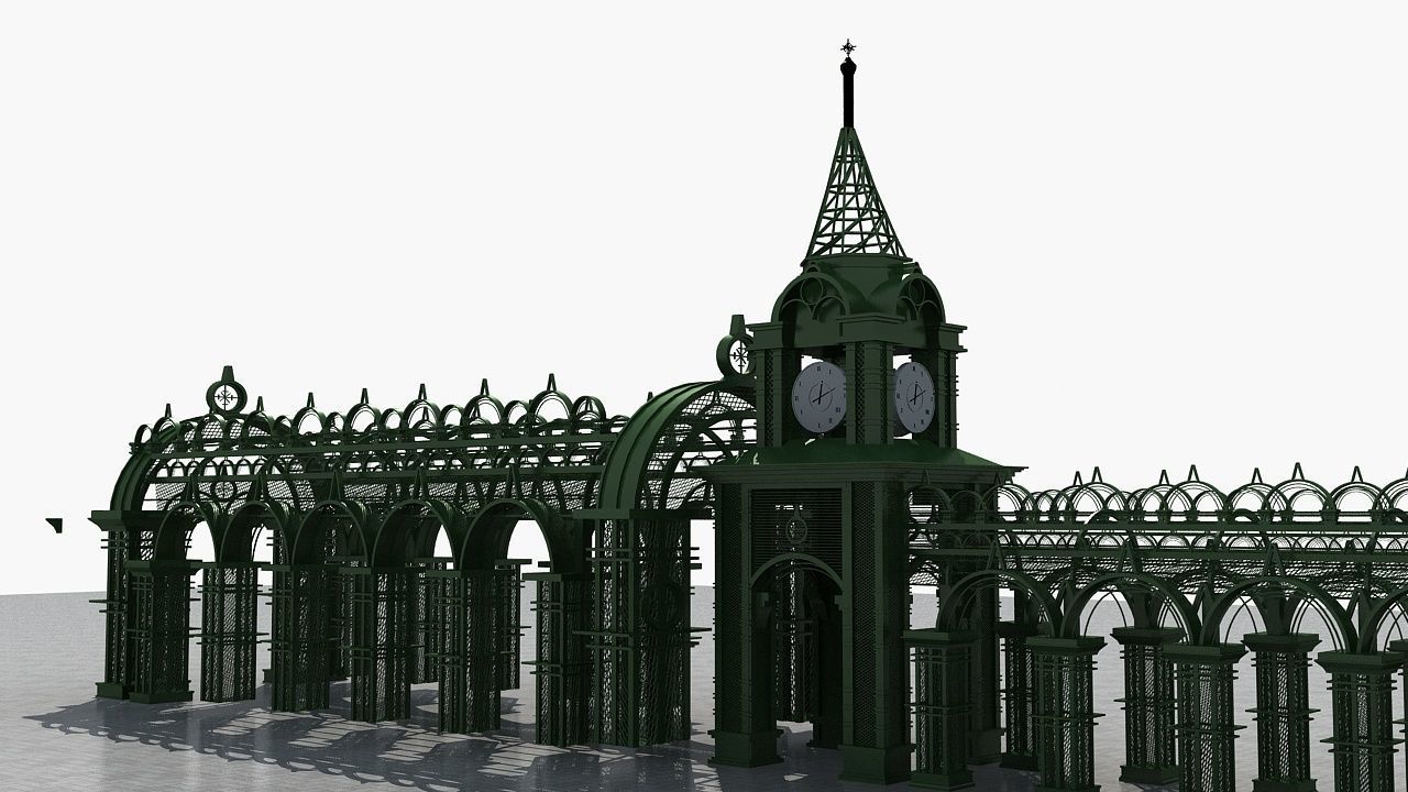 Old Style Corridor 3D model_6