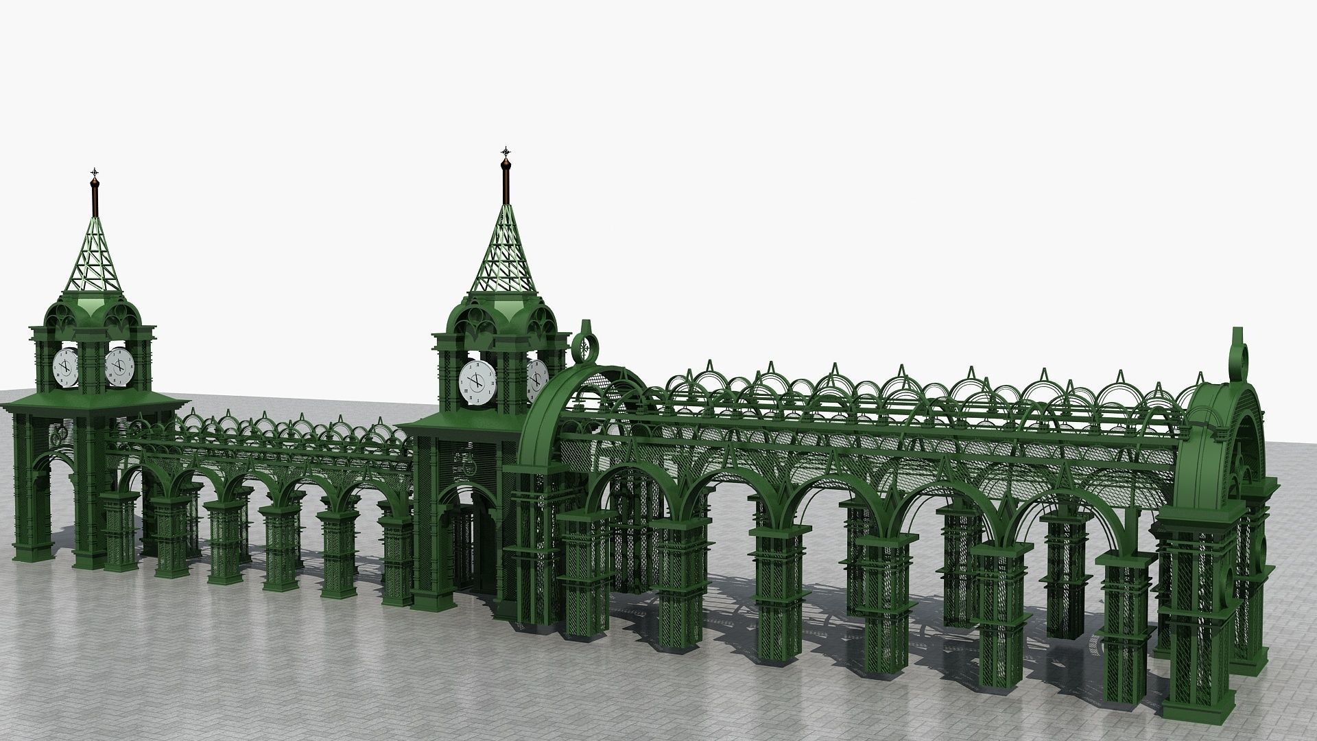 Old Style Corridor 3D model_2