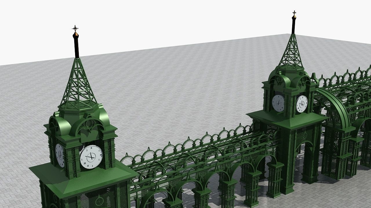 Old Style Corridor 3D model_9