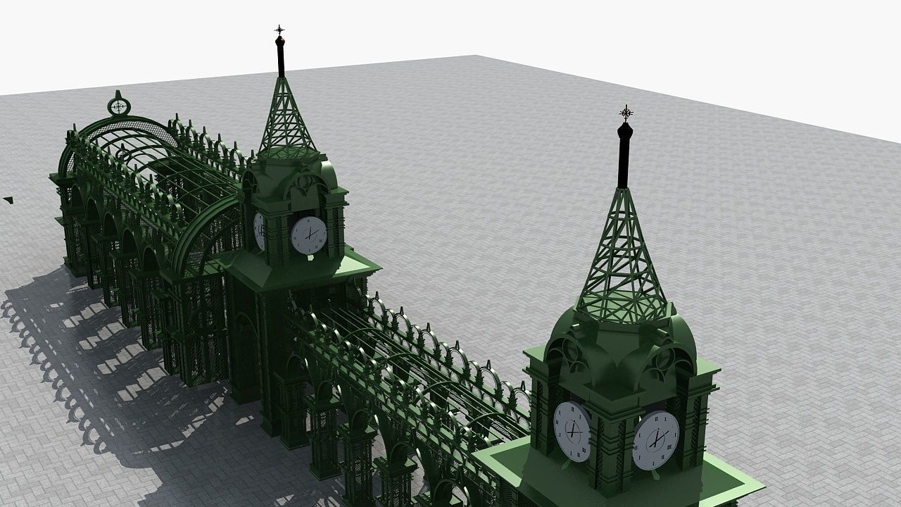 Old Style Corridor 3D model_7