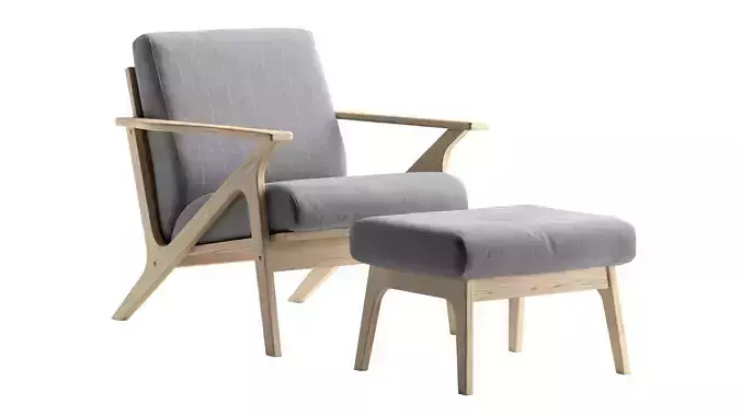 Baxton Studio Bianca Accent Armchair Ottoman