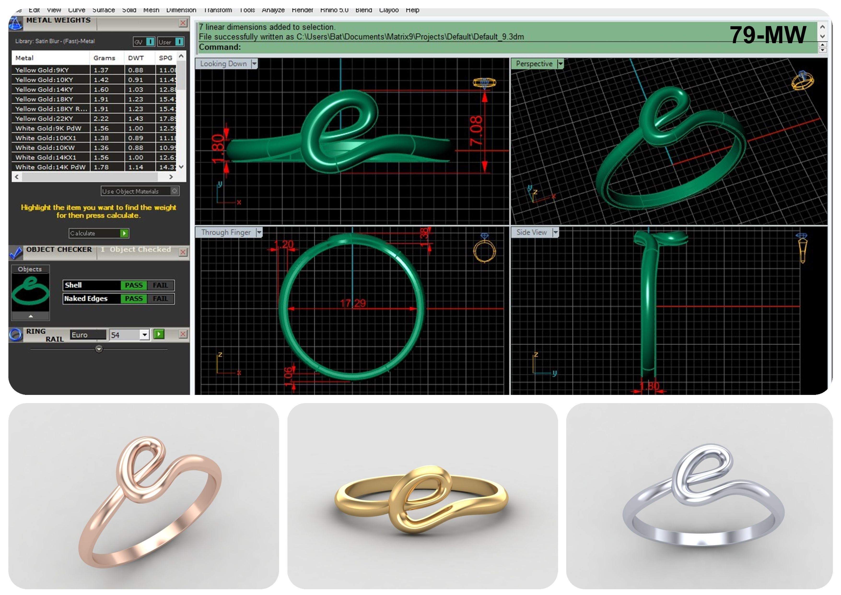 Alphabet minimal rings 3D Model Collection_3