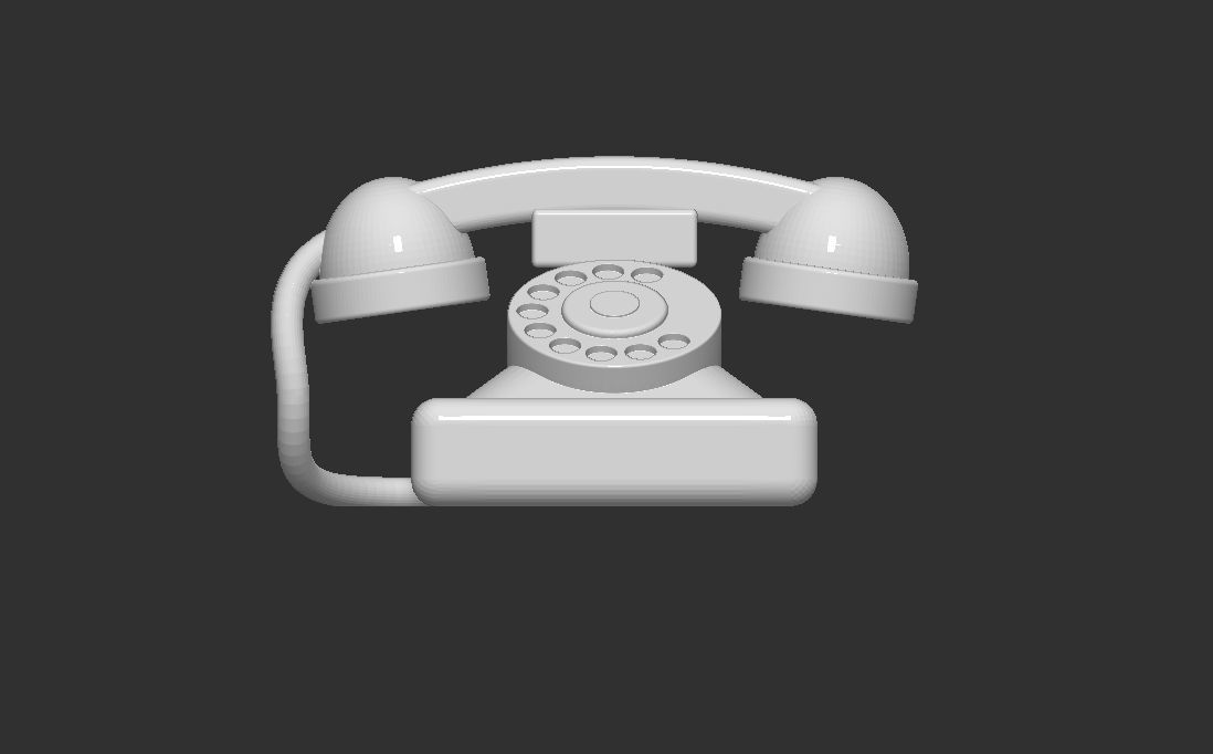 Miniature classic phone for model making 10th and 25th scale 3D print model_1