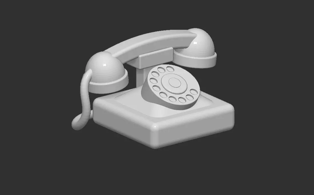 Miniature classic phone for model making 10th and 25th scale 3D print model_0