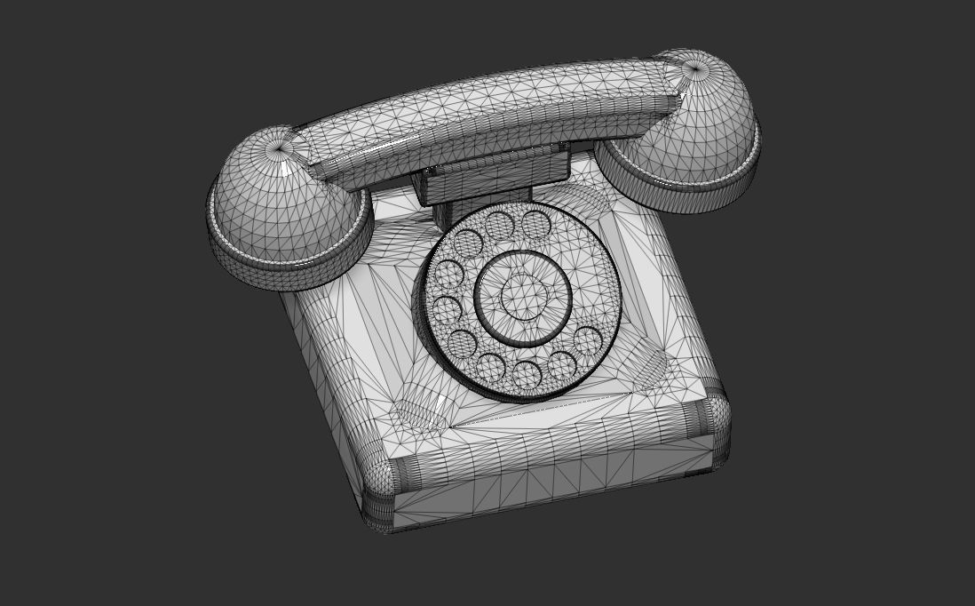 Miniature classic phone for model making 10th and 25th scale 3D print model_19