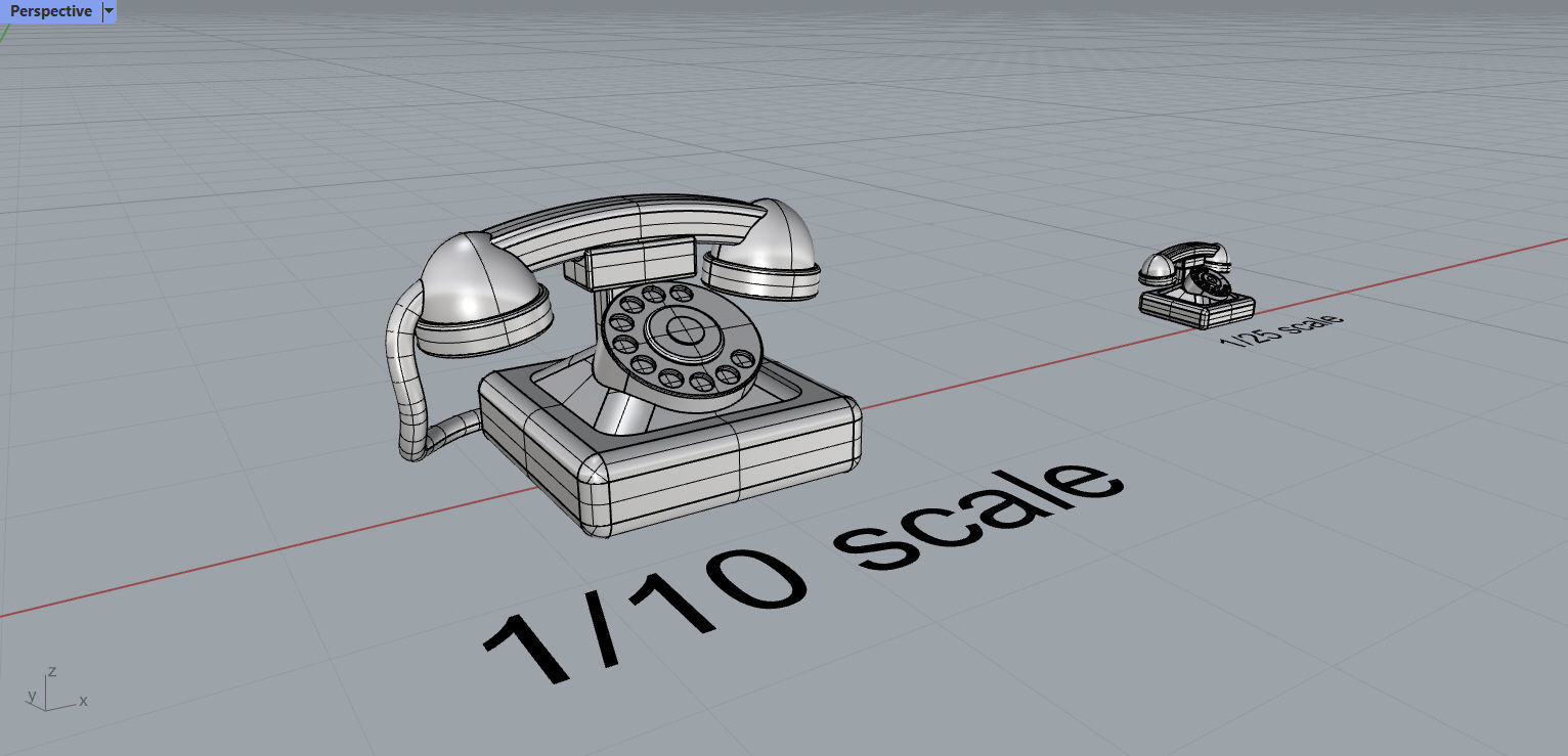 Miniature classic phone for model making 10th and 25th scale 3D print model_5