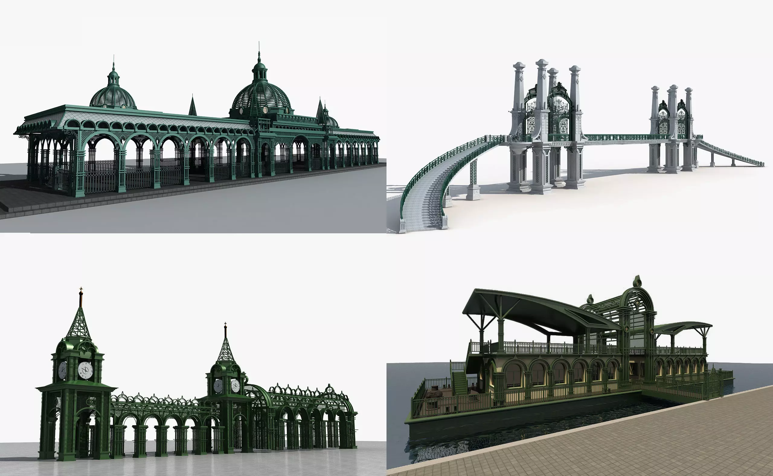 Collection of European Style Buildings 3D model