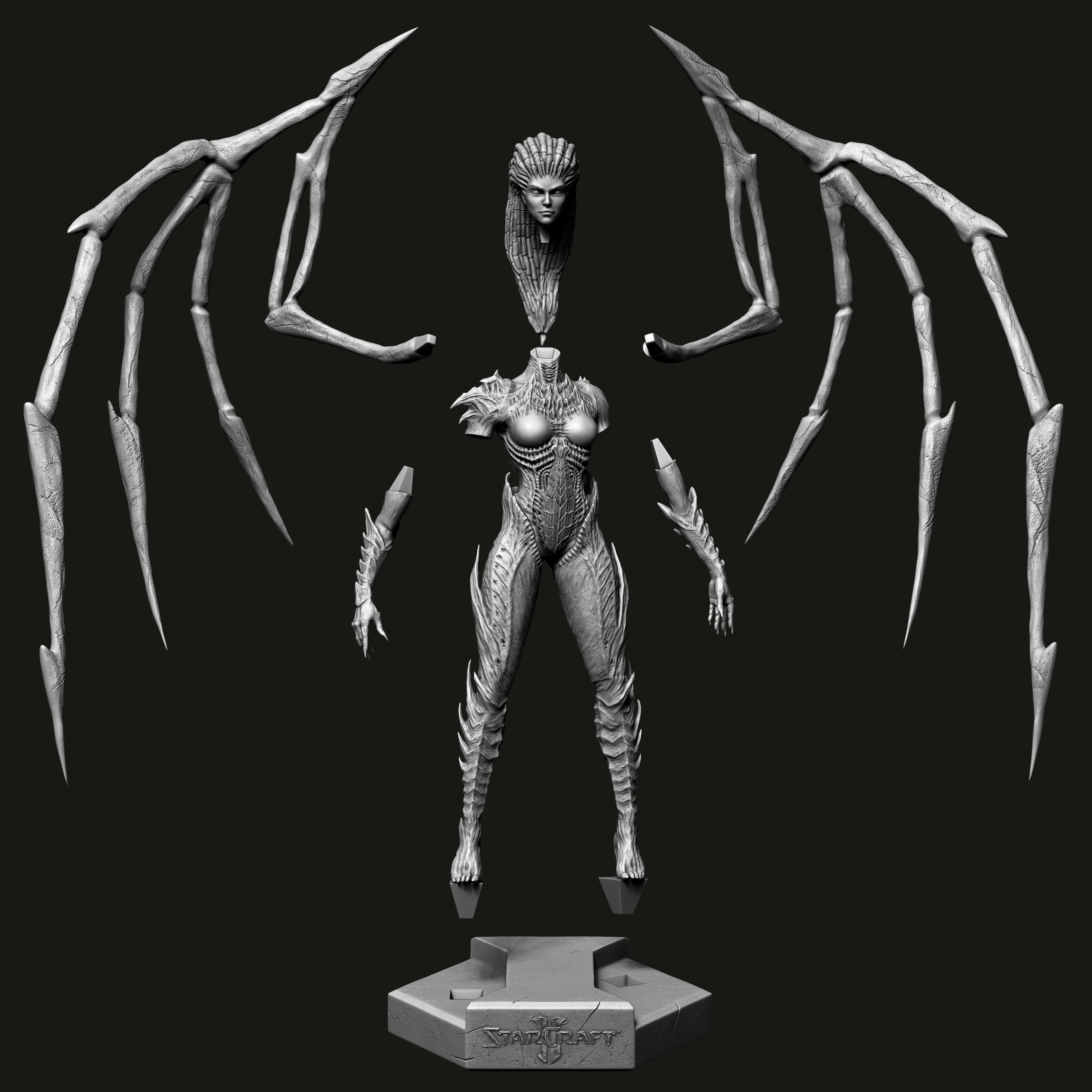 Queen of Blades - Sarah Kerrigan Starcraft 3D print model  3D print model_5