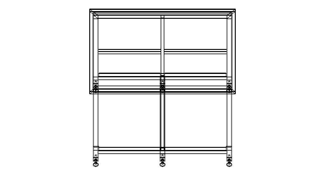 Custom Steel Table With Undershelf 3D model_20
