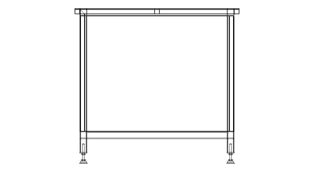 Custom Steel Table With Undershelf 3D model_32