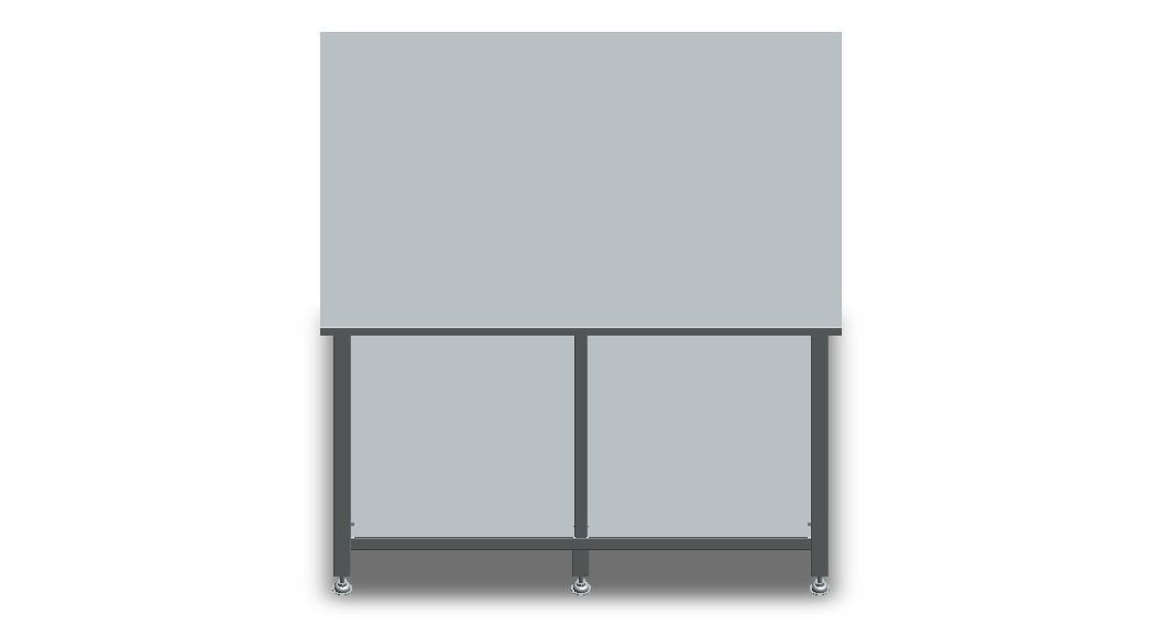 Custom Steel Table With Undershelf 3D model_13